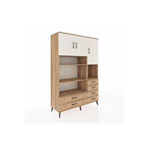 Hyperion Dolap 9 Raflı 6 Çekmeceli 3 Kapaklı 132x44x195 Çam-aytaşı/çam