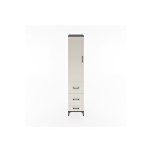 Hyperion Dolap 2 Raflı 3 Çekmeceli Tek Askılı 44x44x221 Antrasit-aytaşı