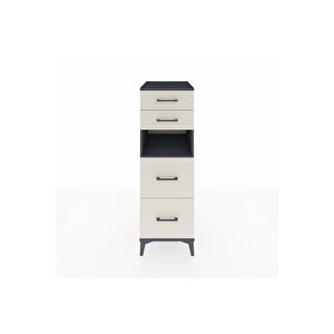 Kronos Dolap Tek Raflı 4 Çekmeceli 44x59x134 Antrasit-aytaşı