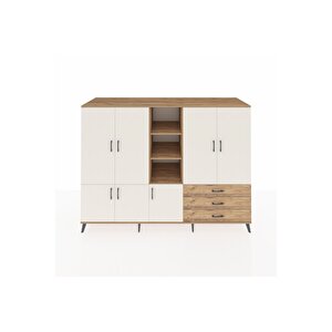 Kronos Dolap 11 Raflı 3 Çekmeceli 7 Kapaklı 220x59x163 Çam-aytaşı/çam