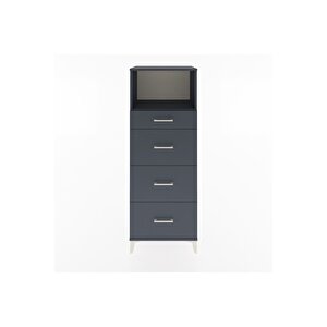 Hyperion Dolap Tek Raflı 4 Çekmeceli 60x44x163 Antrasit-antrasit