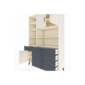 Hyperion Dolap 9 Raflı 5 Çekmeceli 3 Kapaklı 132x44x195 Aytaşı-aytaşı/antrasit