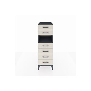 Kronos Dolap Tek Raflı 6 Çekmeceli 44x59x134 Antrasit-aytaşı