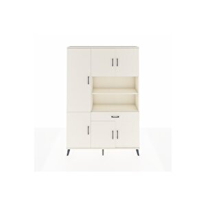 Arges Gardrop 10 Raflı Tek Çekmeceli 6 Kapaklı 132x30x195 Aytaşı-aytaşı