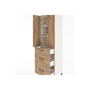 Hyperion Dolap 3 Raflı 3 Çekmeceli 2 Kapaklı 60x44x195 Aytaşı-çam