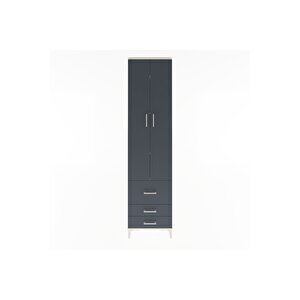 Arges Dolap 4 Raflı 3 Çekmeceli 2 Kapaklı 60x30x243 Aytaşı-antrasit