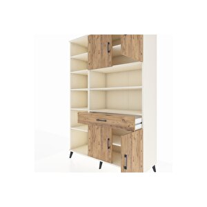 Hyperion Gardrop 10 Raflı Tek Çekmeceli 4 Kapaklı 132x44x195 Aytaşı-çam