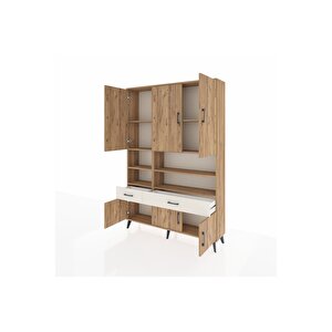 Arges Dolap 8 Raflı 2 Çekmeceli 6 Kapaklı 132x30x195 Çam-çam/aytaşı