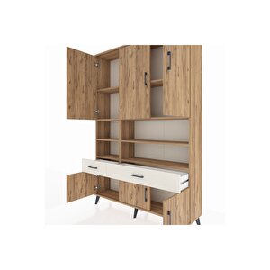 Arges Dolap 8 Raflı 2 Çekmeceli 6 Kapaklı 132x30x195 Çam-çam/aytaşı