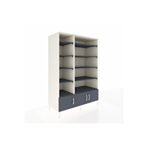 Kronos Dolap 10 Raflı 3 Kapaklı 132x59x195 Aytaşı-antrasit/antrasit