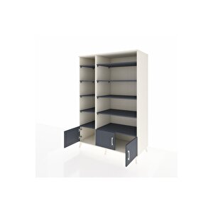 Kronos Dolap 10 Raflı 3 Kapaklı 132x59x195 Aytaşı-antrasit/antrasit