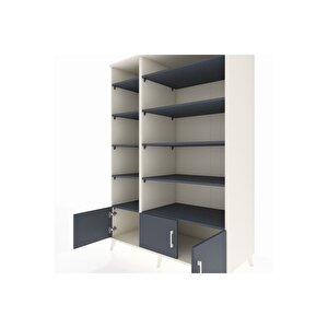 Kronos Dolap 10 Raflı 3 Kapaklı 132x59x195 Aytaşı-antrasit/antrasit