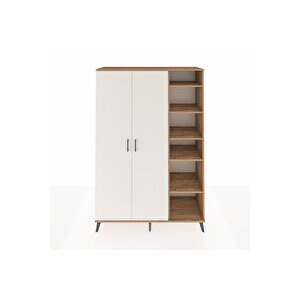 Hyperion Dolap 7 Raflı 2 Kapaklı Tek Askılı 132x44x195 Çam-aytaşı/çam