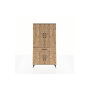 Arges Dolap 4 Raflı Tek Çekmeceli 4 Kapaklı 88x30x163 Aytaşı-çam