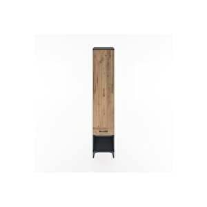 Hyperion Dolap 5 Raflı Tek Çekmeceli Tek Kapaklı 44x44x221 Antrasit-çam