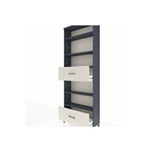 Arges Dolap 5 Raflı 2 Çekmeceli 88x30x243 Antrasit-aytaşı