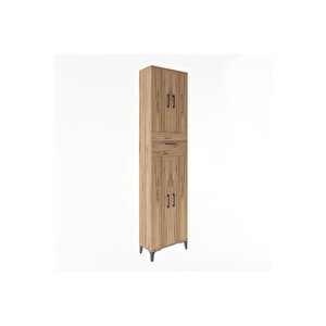 Arges Dolap 4 Raflı Tek Çekmeceli 4 Kapaklı 60x30x243 Çam-çam