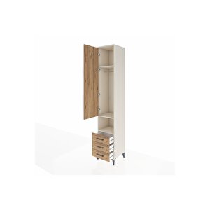 Hyperion Dolap 3 Raflı 3 Çekmeceli Tek Kapaklı 44x44x243 Aytaşı-çam