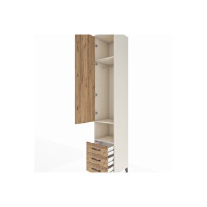 Hyperion Dolap 3 Raflı 3 Çekmeceli Tek Kapaklı 44x44x243 Aytaşı-çam