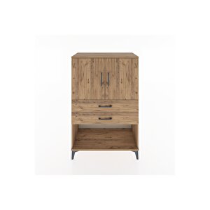 Hyperion Dolap 2 Raflı 2 Çekmeceli 2 Kapaklı 88x44x134 Çam-çam
