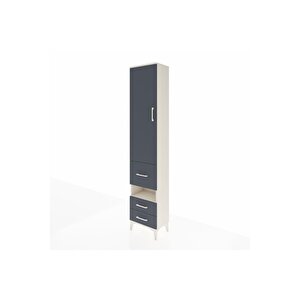 Arges Dolap 3 Raflı 3 Çekmeceli Tek Askılı 44x30x221 Aytaşı-antrasit