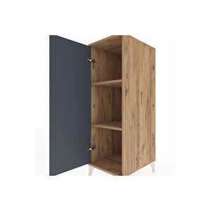 Kronos Dolap 2 Raflı Tek Kapaklı 44x59x134 Çam-antrasit