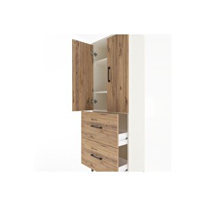 Arges Dolap 3 Raflı 2 Çekmeceli 2 Kapaklı 60x30x163 Aytaşı-çam