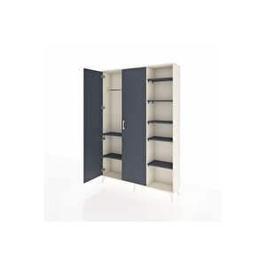 Arges Gardrop 7 Raflı 2 Kapaklı Tek Askılı 132x30x195 Aytaşı-antrasit