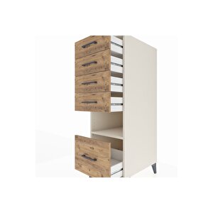 Kronos Dolap Tek Raflı 5 Çekmeceli 44x59x134 Aytaşı-çam