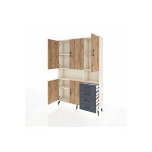 Arges Dolap 7 Raflı 4 Çekmeceli 5 Kapaklı 132x30x195 Aytaşı-çam/antrasit