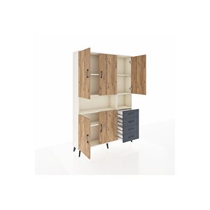 Arges Dolap 7 Raflı 4 Çekmeceli 5 Kapaklı 132x30x195 Aytaşı-çam/antrasit