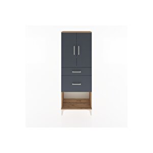 Arges Dolap 3 Raflı 2 Çekmeceli 2 Kapaklı 60x30x163 Çam-antrasit