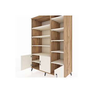 Kronos Dolap 10 Raflı 3 Kapaklı 132x59x195 Çam-aytaşı/aytaşı