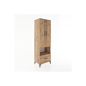 Hyperion Dolap 3 Raflı Tek Çekmeceli Tek Askılı 60x44x195 Çam-çam