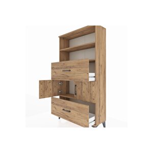 Arges Dolap 3 Raflı 2 Çekmeceli 2 Kapaklı 88x30x163 Çam-çam