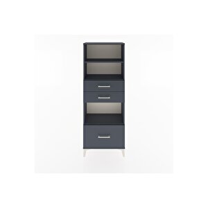 Arges Dolap 3 Raflı 3 Çekmeceli 60x30x163 Antrasit-antrasit