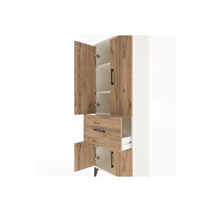 Arges Dolap 3 Raflı Tek Çekmeceli 4 Kapaklı 60x30x163 Aytaşı-çam