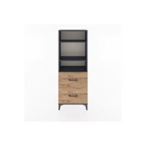 Arges Dolap 3 Raflı 2 Çekmeceli 60x30x163 Antrasit-çam