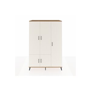 Kronos Dolap 7 Raflı 5 Kapaklı Tek Askılı 132x59x195 Çam-aytaşı/aytaşı