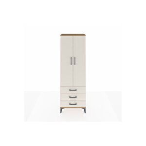 Arges Dolap 4 Raflı 3 Çekmeceli 2 Kapaklı 60x30x182 Çam-aytaşı