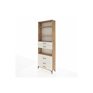 Arges Dolap 4 Raflı 5 Çekmeceli 88x30x243 Çam-aytaşı