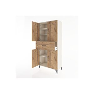 Hyperion Dolap 4 Raflı Tek Çekmeceli 4 Kapaklı 88x44x195 Aytaşı-çam