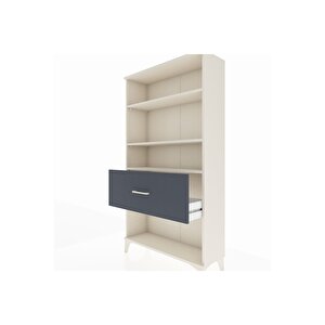 Arges Dolap 3 Raflı Tek Çekmeceli 88x30x163 Aytaşı-antrasit