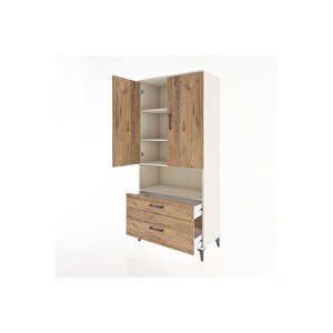 Hyperion Dolap 4 Raflı 2 Çekmeceli 2 Kapaklı 88x44x195 Aytaşı-çam