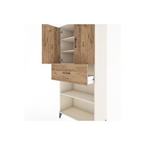 Hyperion Dolap 4 Raflı Tek Çekmeceli 2 Kapaklı 88x44x195 Aytaşı-çam