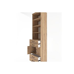 Hyperion Dolap 5 Raflı 4 Çekmeceli 2 Kapaklı 60x44x243 Çam-çam