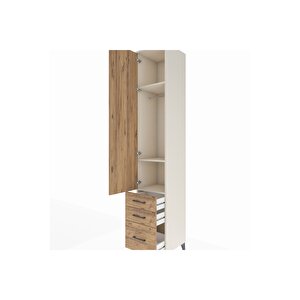 Hyperion Dolap 3 Raflı 3 Çekmeceli Tek Askılı 44x44x243 Aytaşı-çam