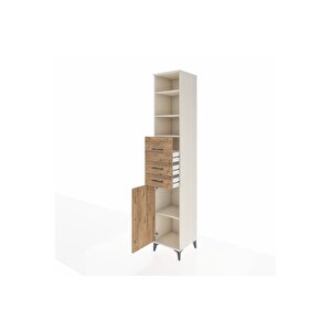 Hyperion Dolap 4 Raflı 3 Çekmeceli Tek Kapaklı 44x44x243 Aytaşı-çam