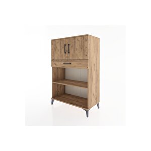 Hyperion Dolap 2 Raflı Tek Çekmeceli 2 Kapaklı 88x44x134 Çam-çam