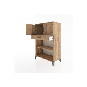 Hyperion Dolap 2 Raflı Tek Çekmeceli 2 Kapaklı 88x44x134 Çam-çam